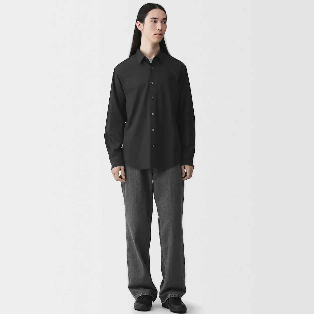 Chemises^Muji Chemise à manches longues en coton lavé homme