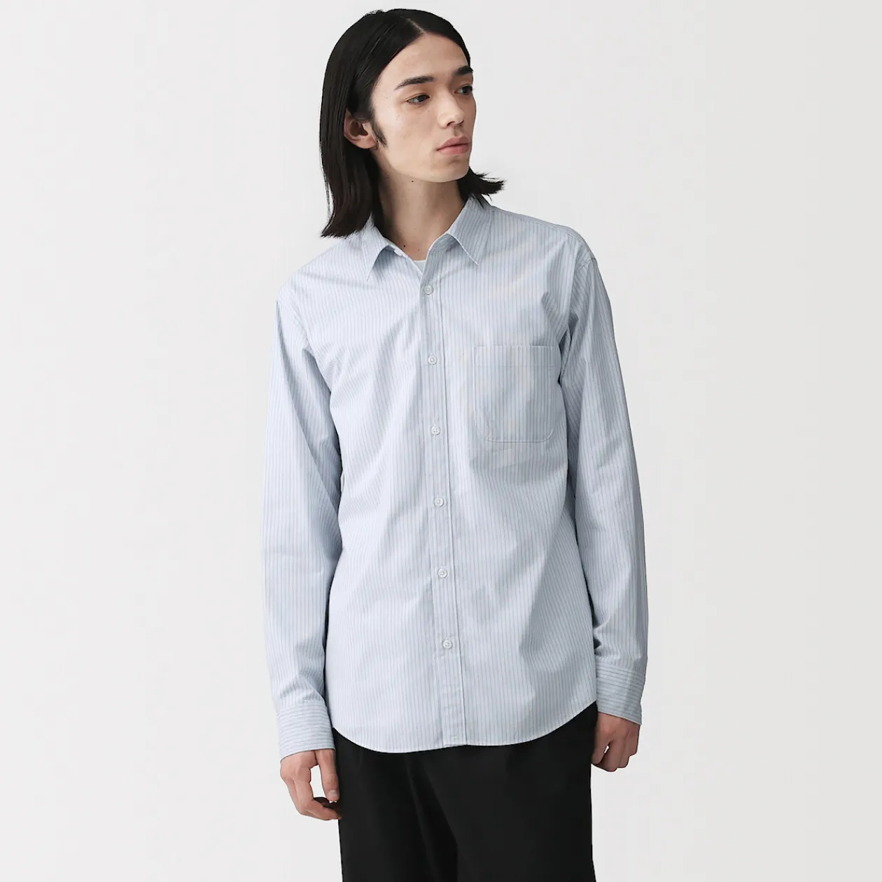 Chemises^Muji Chemise à manches longues en coton lavé homme