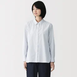 Chemises^Muji Chemise en coton délavé à mailles larges pour femme