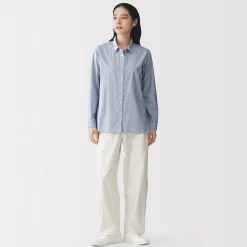 Chemises^Muji Chemise en coton délavé à mailles larges pour femme