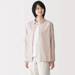 Chemises^Muji Chemise en coton délavé à mailles larges pour femme