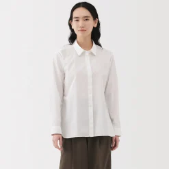 Chemises^Muji Chemise en coton délavé à mailles larges pour femme