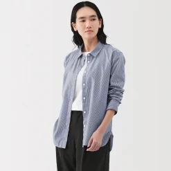 Chemises^Muji Chemise en coton délavé à mailles larges pour femme