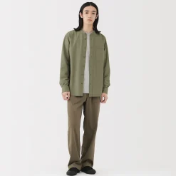 Chemises^Muji Chemise en coton Oxford lavé col officier pour homme