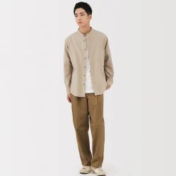 Chemises^Muji Chemise en coton Oxford lavé col officier pour homme