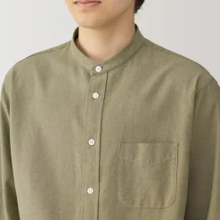 Chemises^Muji Chemise en coton Oxford lavé col officier homme