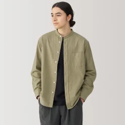 Chemises^Muji Chemise en coton Oxford lavé col officier homme