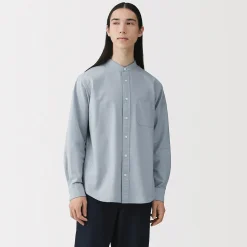 Chemises^Muji Chemise en coton Oxford lavé col officier pour homme