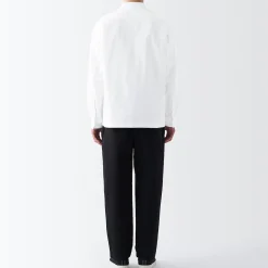 Chemises^Muji Chemise en coton Oxford lavé col officier homme Blanc