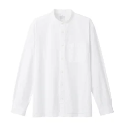 Chemises^Muji Chemise en coton Oxford lavé col officier homme Blanc