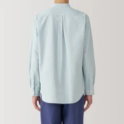 Chemises^Muji Chemise en coton Oxford lavé col officier pour homme…