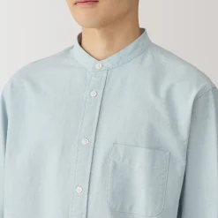 Chemises^Muji Chemise en coton Oxford lavé col officier pour homme…