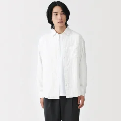 Chemises^Muji Chemise en double gaze en mélange de kapok pour homme