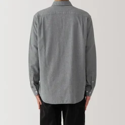 Chemises^Muji Chemise en flanelle col officier pour homme