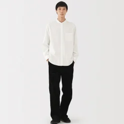 Chemises^Muji Chemise en flanelle col officier pour homme