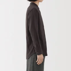 Chemises^Muji Chemise en flanelle col officier pour homme