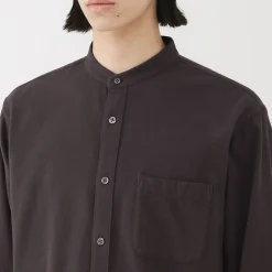 Chemises^Muji Chemise en flanelle col officier pour homme