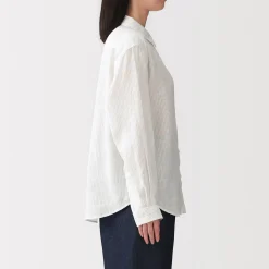 Chemises^Muji Chemise en lin lavé pour femme