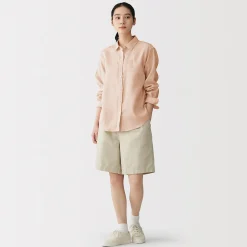 Chemises^Muji Chemise en lin lavé pour femme