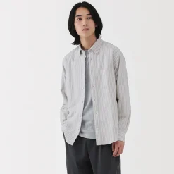 Chemises^Muji Chemise Oxford en coton lavé pour homme…