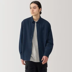 Chemises^Muji Chemise Oxford en coton lavé pour homme