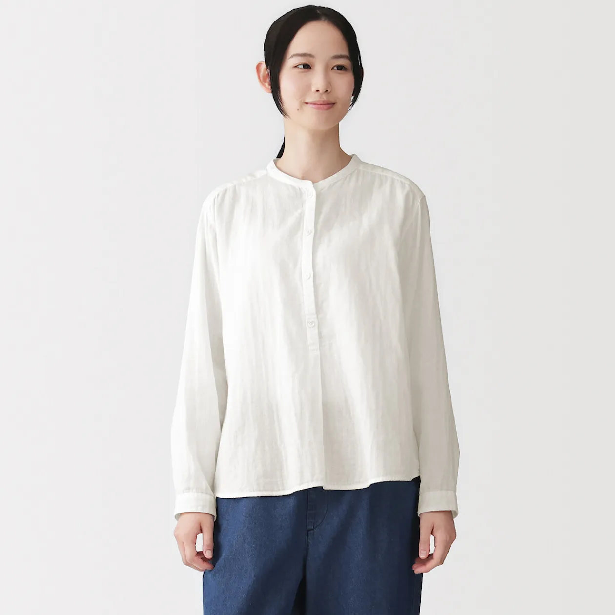 Chemises^Muji Chemisier en double gaze en mélange de kapok pour femme