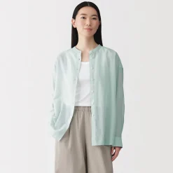 Chemises^Muji Chemisier transparent en coton biologique à haute torsion