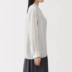 Chemises^Muji Chemisier transparent en coton biologique à haute torsion