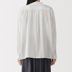 Chemises^Muji Chemisier transparent en coton biologique à haute torsion