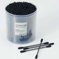 Bain Et Douche|Outils De Maquillage Et Coton^Muji Cotons‐tiges noirs ‐ Boîte de 200
