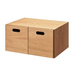 Étagères Modulables En Bois^Muji Demi bloc‐tiroir en chêne ‐ 2 tiroirs (Dont Eco‐part. 0,82 €)