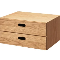 Étagères Modulables En Bois^Muji Demi bloc‐tiroir en chêne ‐ 2 tiroirs horizontaux (Dont Eco‐part. 0,82 €)