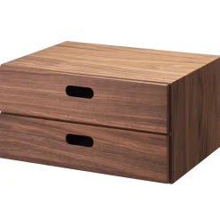 Étagères Modulables En Bois^Muji Demi Bloc‐tiroir en noyer ‐ 2 tiroirs horizontaux (Dont Eco‐part. 0,82 €)