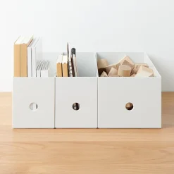 Petits Rangements En Polypropylène|Boîtes Et Rangement De Bureau^Muji Demi boîte archive grise en PP L10X P32X H12cm