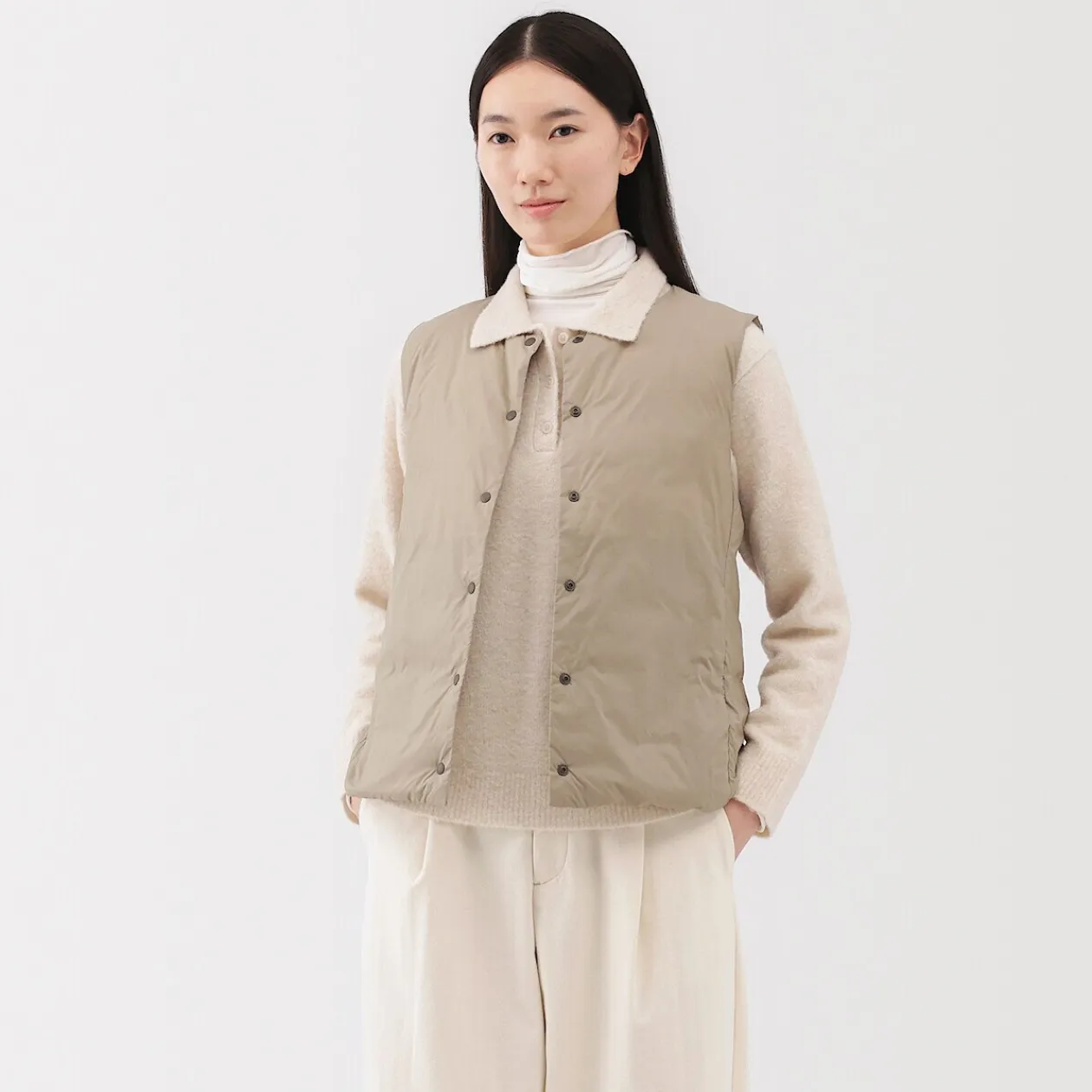Vestes Et Manteaux^Muji Doudoune légère pliable en nylon recyclé sans manche sans col pour femme