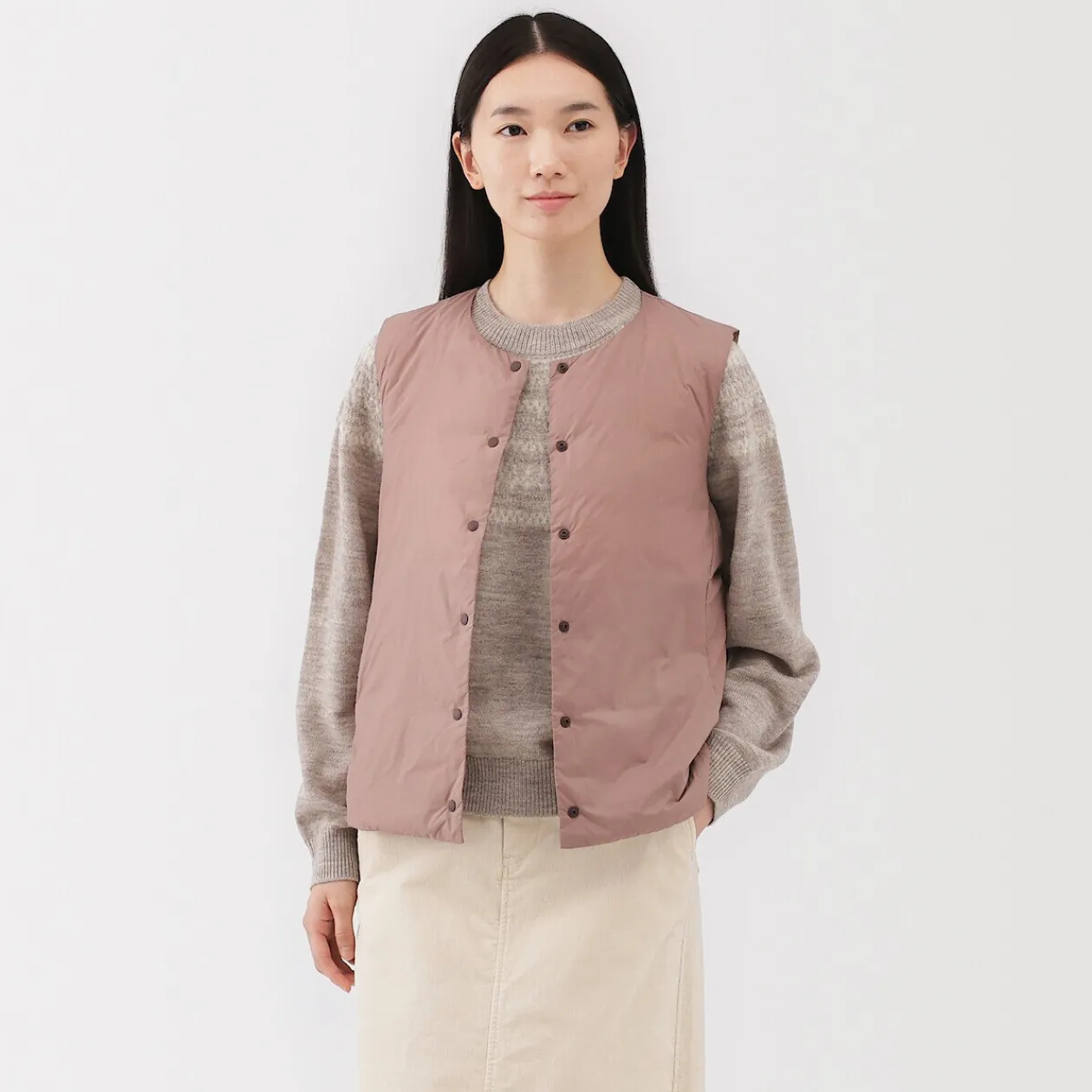 Vestes Et Manteaux^Muji Doudoune légère pliable en nylon recyclé sans manche sans col pour femme