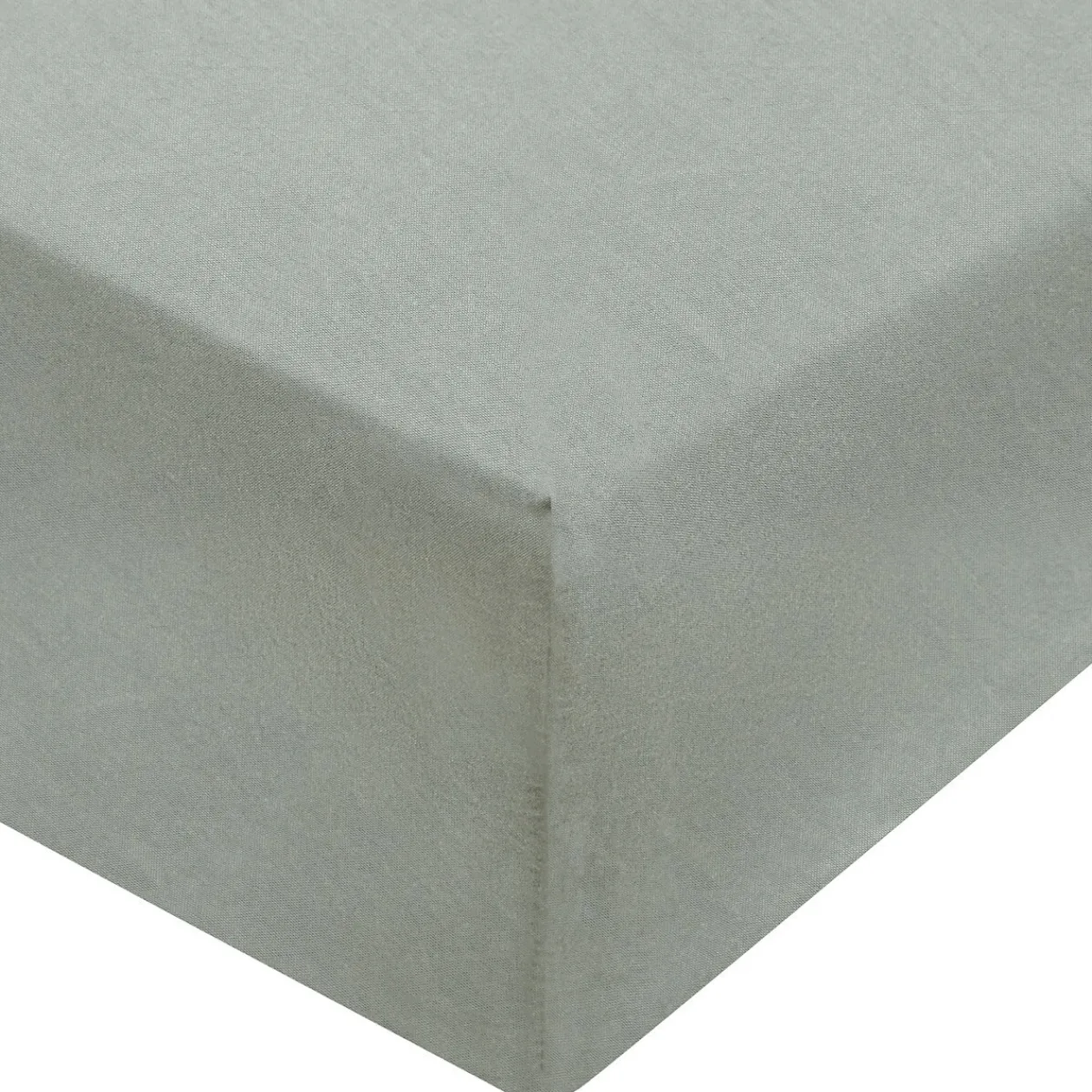 Draps De Lit^Muji Drap housse en coton délavé ‐ 180 x 200 x 18‐28 cm