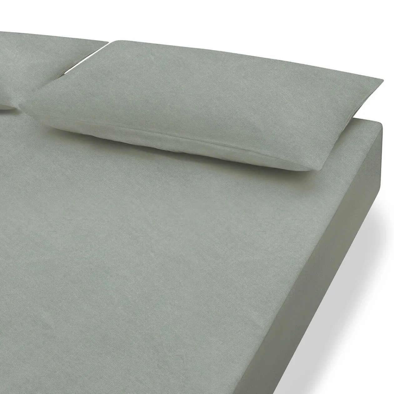 Draps De Lit^Muji Drap housse en coton délavé ‐ 180 x 200 x 18‐28 cm