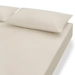 Draps De Lit^Muji Drap housse en coton délavé ‐ 180 x 200 x 18‐28 cm