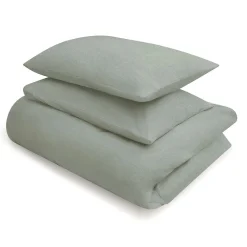 Draps De Lit^Muji Drap housse en coton délavé ‐ 180 x 200 x 18‐28 cm