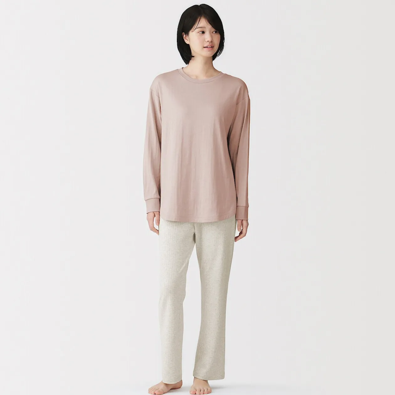 Pyjamas Et Vêtements D'Intérieur^Muji Ensemble de vêtements d'intérieur à manches longues en mélange de lyocell pour femme