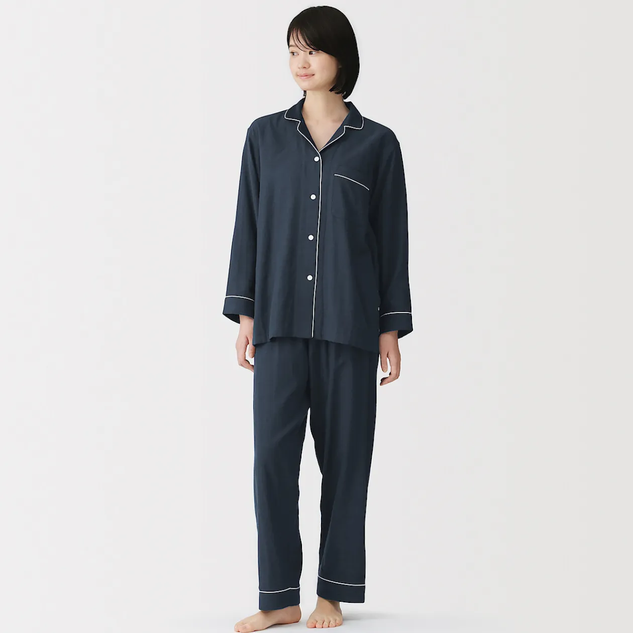 Pyjamas Et Vêtements D'Intérieur^Muji Ensemble pyjama à manches longues en gaze double pour femme