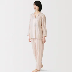 Pyjamas Et Vêtements D'Intérieur^Muji Ensemble pyjama à manches longues en gaze double pour femme