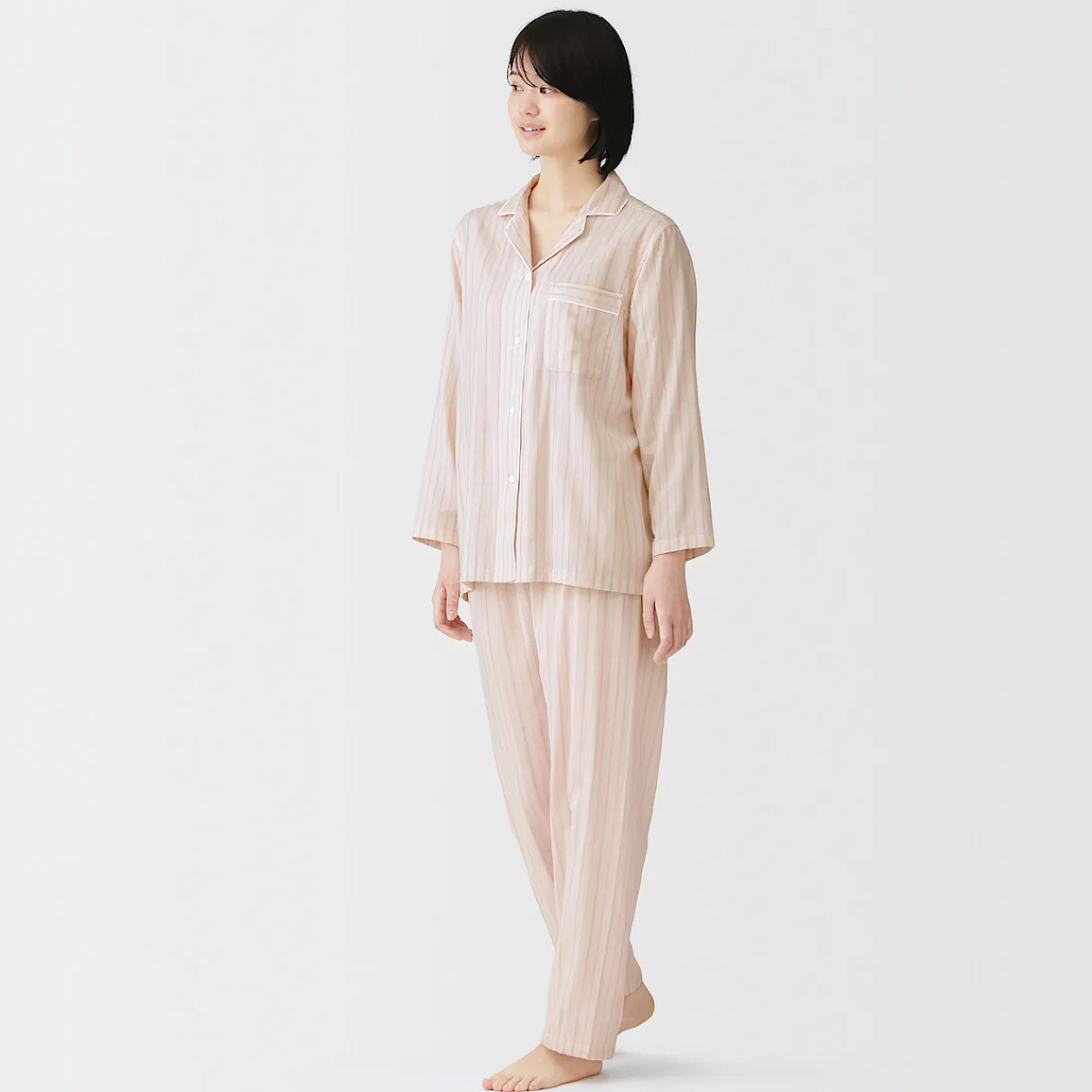 Pyjamas Et Vêtements D'Intérieur^Muji Ensemble pyjama à manches longues en gaze double pour femme