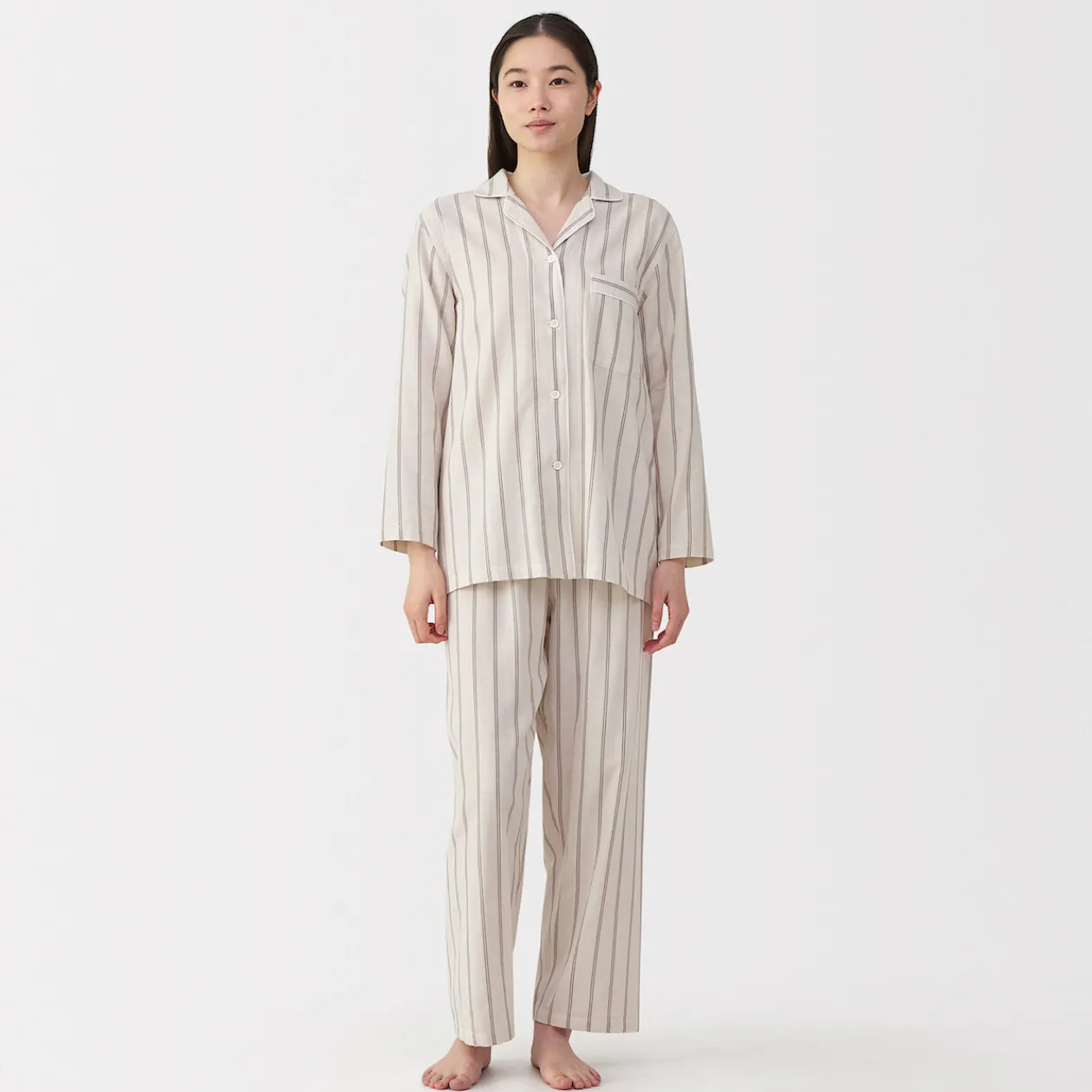 Pyjamas Et Vêtements D'Intérieur^Muji Ensemble pyjama à manches longues en gaze double pour femme