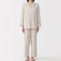 Pyjamas Et Vêtements D'Intérieur^Muji Ensemble pyjama à manches longues en gaze double pour femme