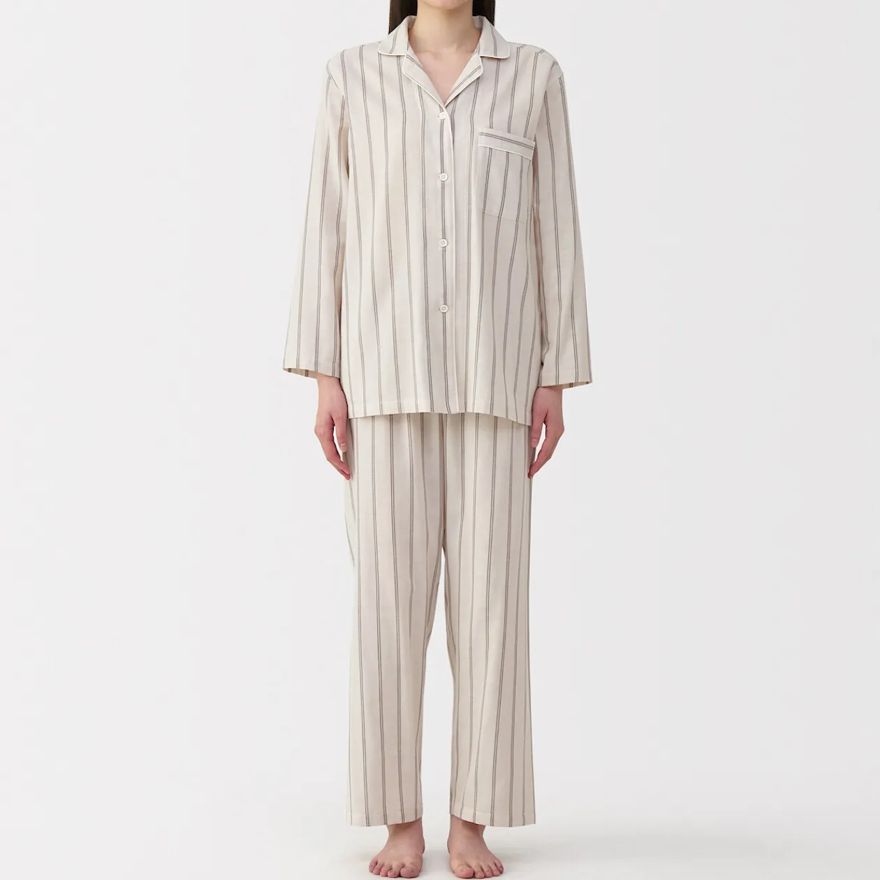 Pyjamas Et Vêtements D'Intérieur^Muji Ensemble pyjama à manches longues en gaze double pour femme