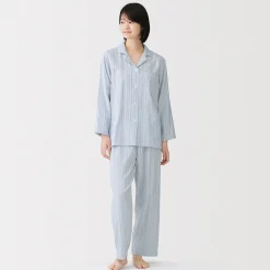 Pyjamas Et Vêtements D'Intérieur^Muji Ensemble pyjama à manches longues en gaze double pour femme