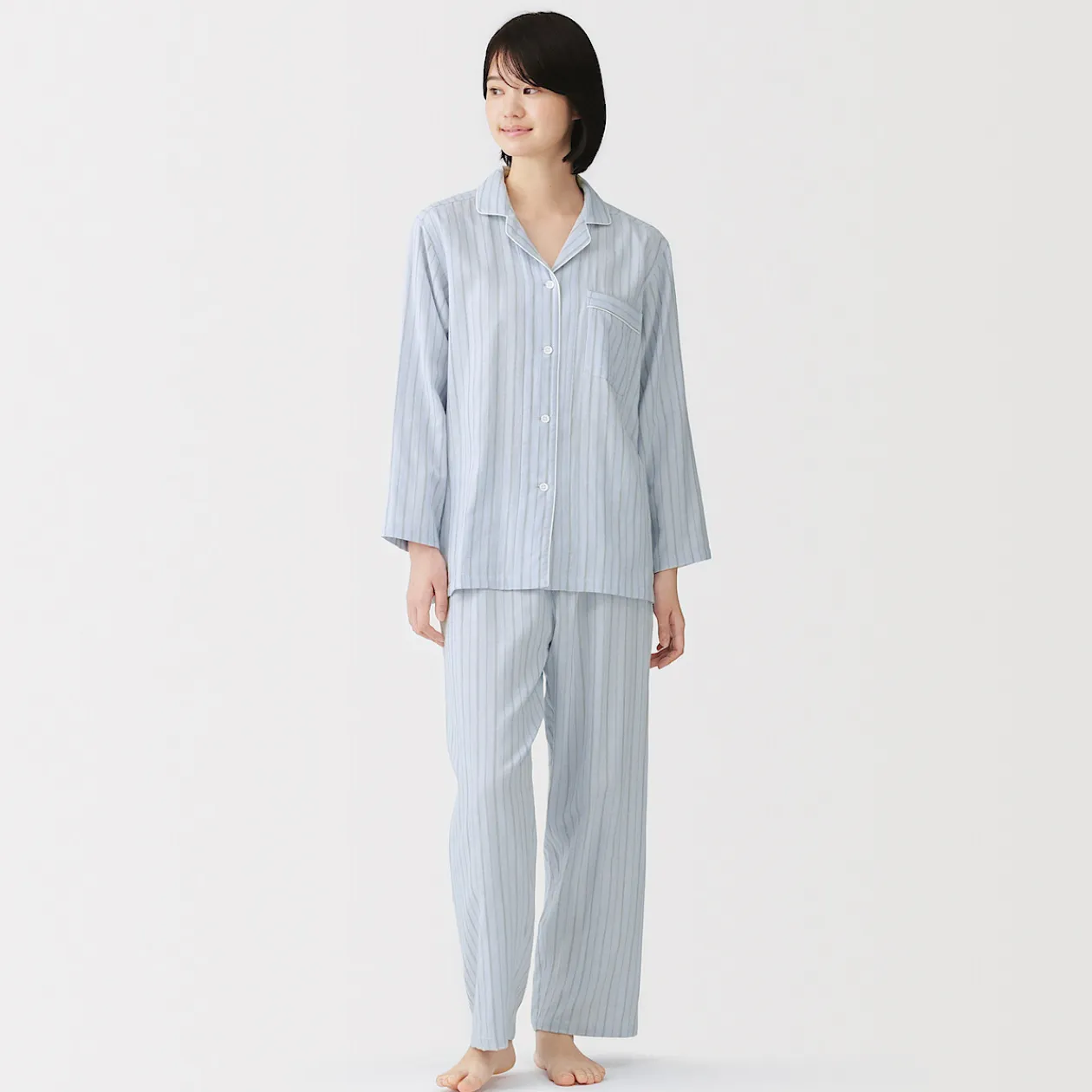 Pyjamas Et Vêtements D'Intérieur^Muji Ensemble pyjama à manches longues en gaze double pour femme