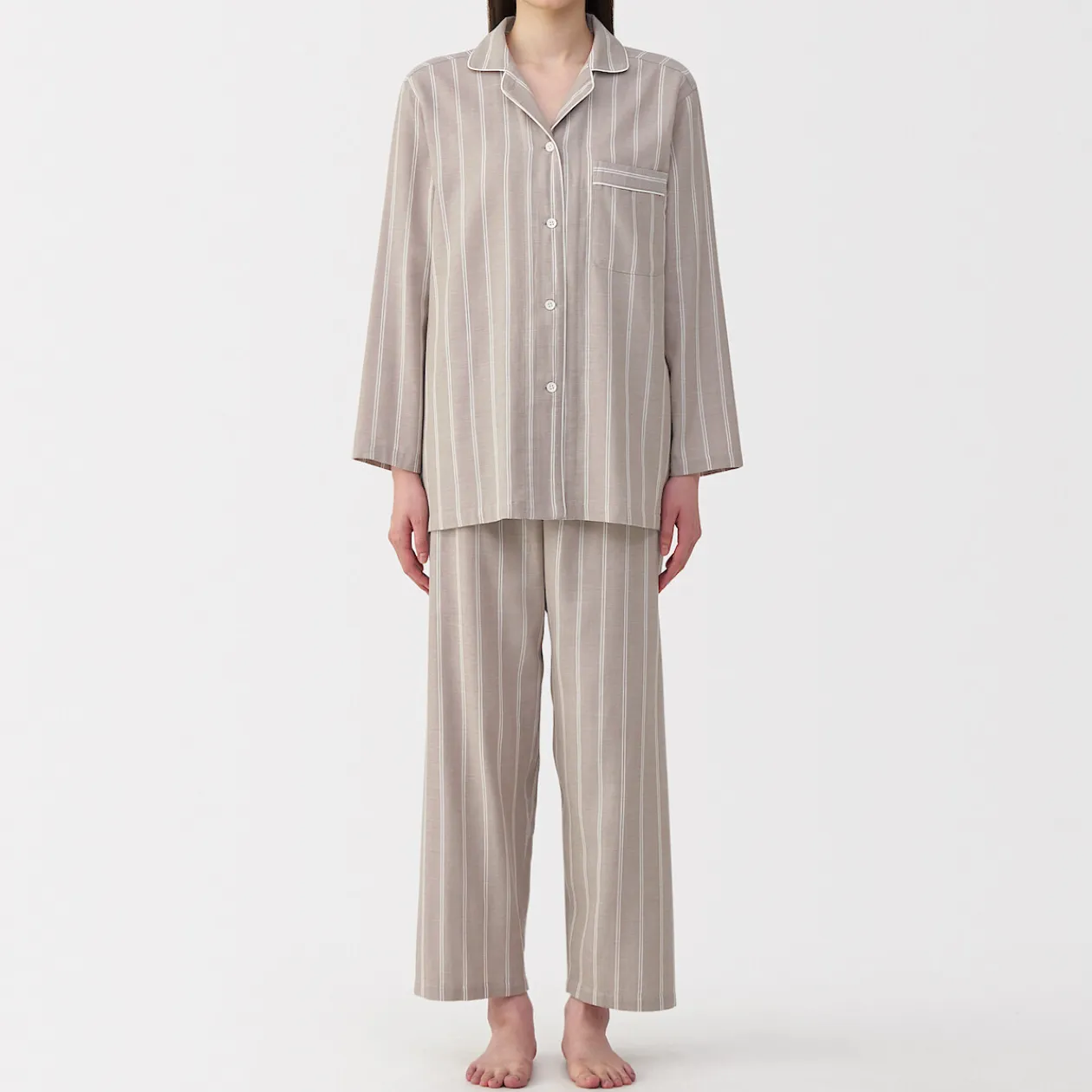 Pyjamas Et Vêtements D'Intérieur^Muji Ensemble pyjama à manches longues en gaze double pour femme
